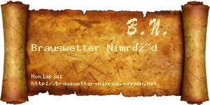 Brauswetter Nimród névjegykártya